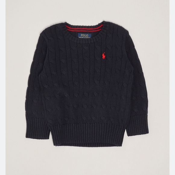 Polo Ralph Lauren Other - Ralph Lauren boys size 7 black cable knit sweater Euc